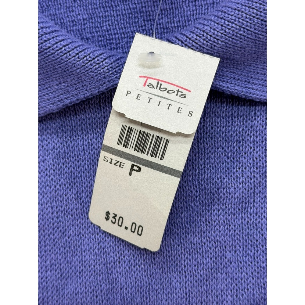 NWT Talbots Petites Women 100% Cotton Sweater Blue Made in USA Size Petite - Picture 7 of 12